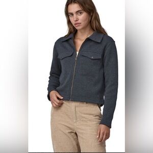 NWT Women Patagonia Better Sweater Zippered Chore Jacket Pitch Blue LARGE $159